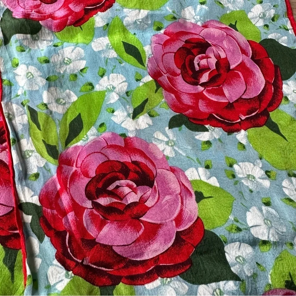 Rare Vintage Silk Floral Oscar de la Renta Scarf